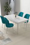 Hanah Home Juego de mesa y sillas de 5 piezas Blanco y Turquesa